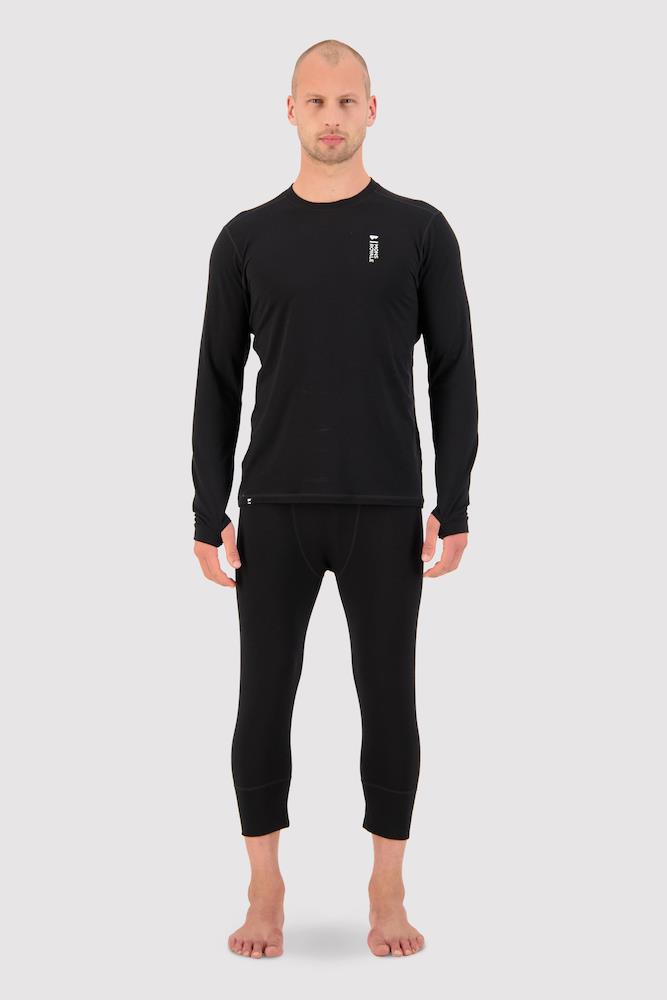 Mons Royale Mens Cascade Merino Flex 200 LS Base Layer Top Black