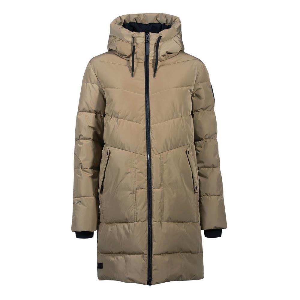 Halti Linjat Womens Puffer Parka Jacket Petrified Oak Beige