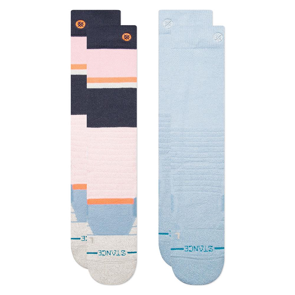 Stance Powdered Mid Poly-Blend 2 Pack Ski + Snowboard Socks Pink Fade