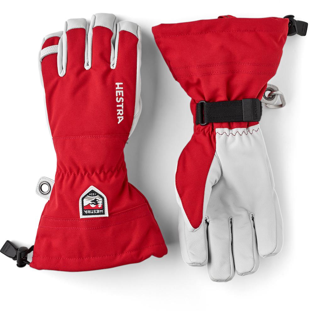 Hestra Army Leather Heli Ski Gloves Red