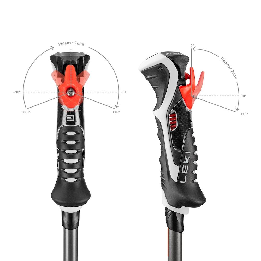 Leki Carbon 14 3D Ski Poles Black/Anthracite/Bright Red