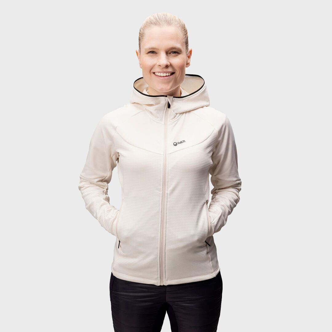 Halti Heat Grid  Womens Hooded Layer Jacket Eggnog Beige