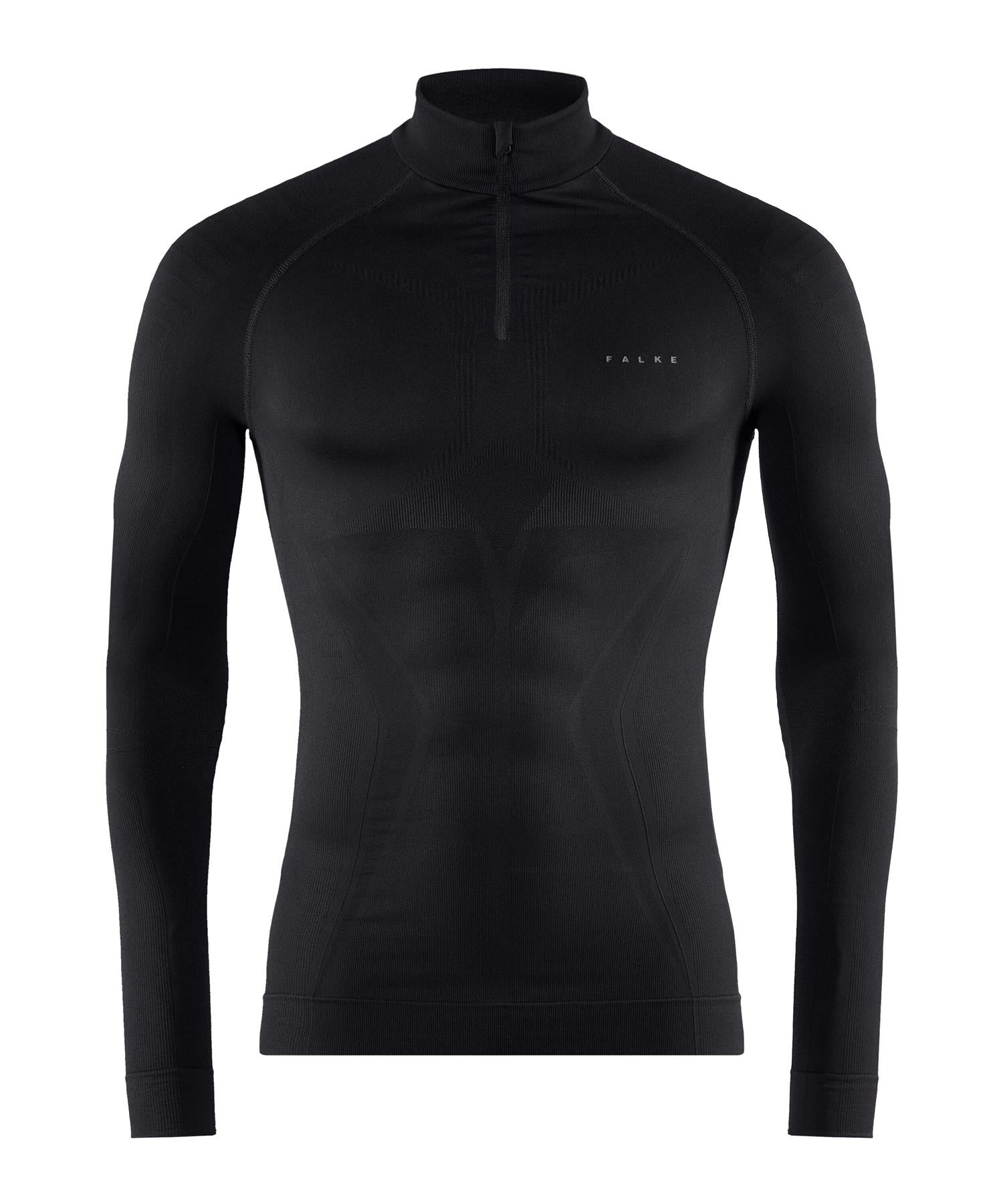 Falke Mens Long Sleeve 1/4 Zip Thermal Top Maximum Warm Black