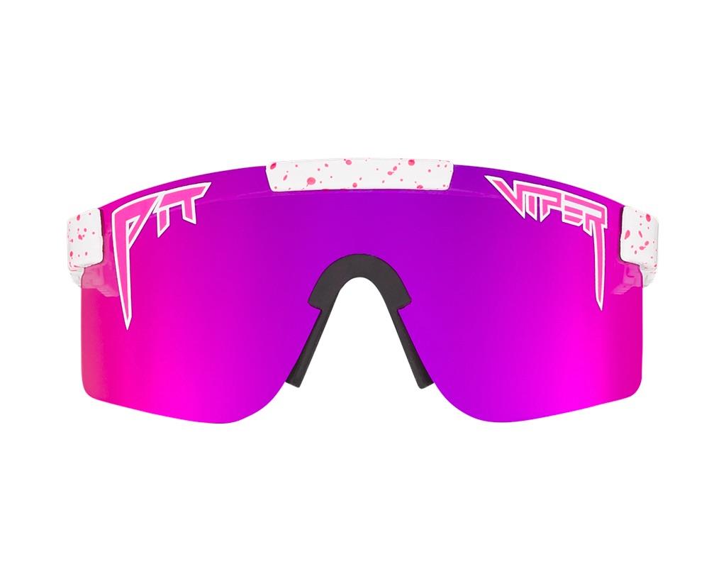 Pit Viper The LA Brights Polarized Sunglasses White/Pink Splatter - Polarized Pink Revo Mirror