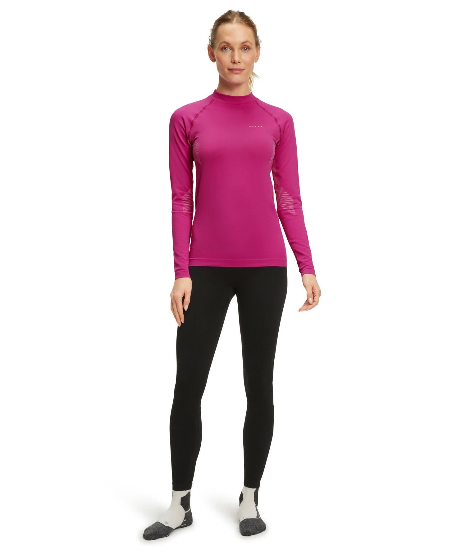 Falke Womens Long Sleeve Trend Thermal Top Maximum Warm Radiant Orchid