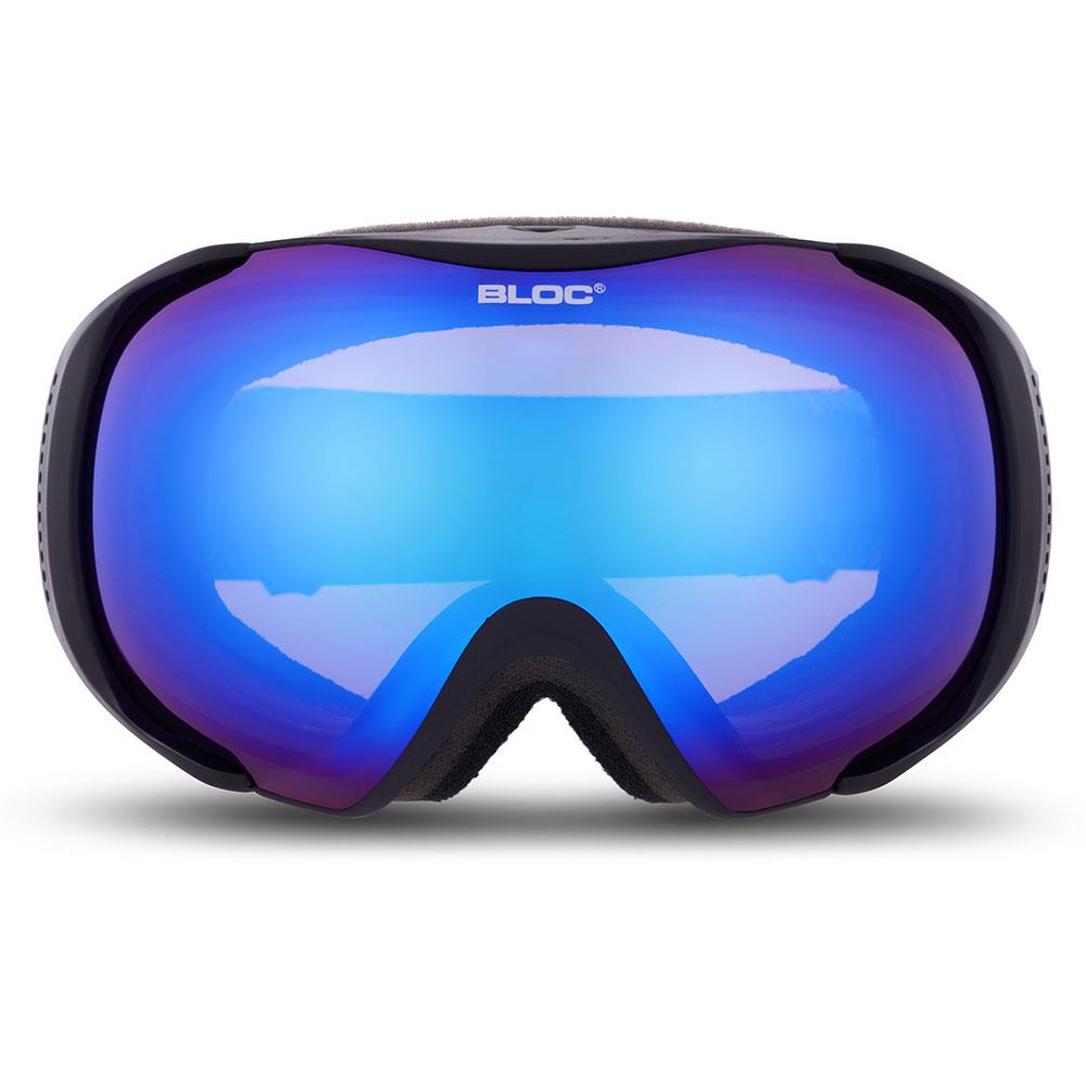 Bloc Mask Goggles Matt Black Blue Mirror Lens