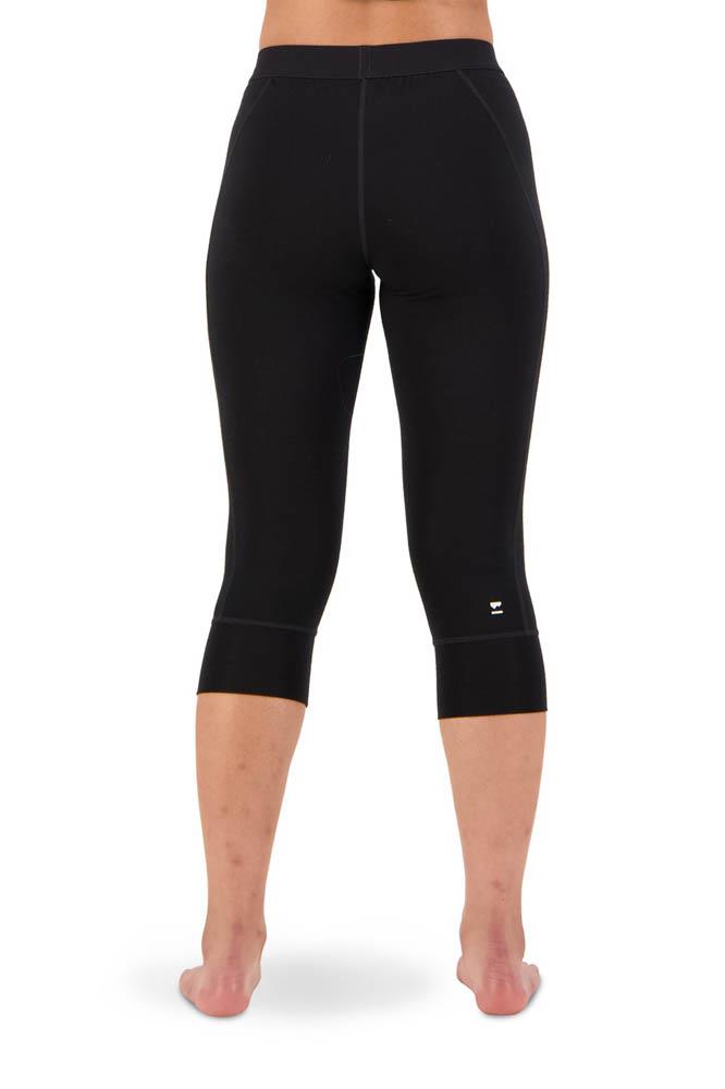 Mons Royale Womens Cascade Merino Flex 200 3/4 Base Layer Leggings Black