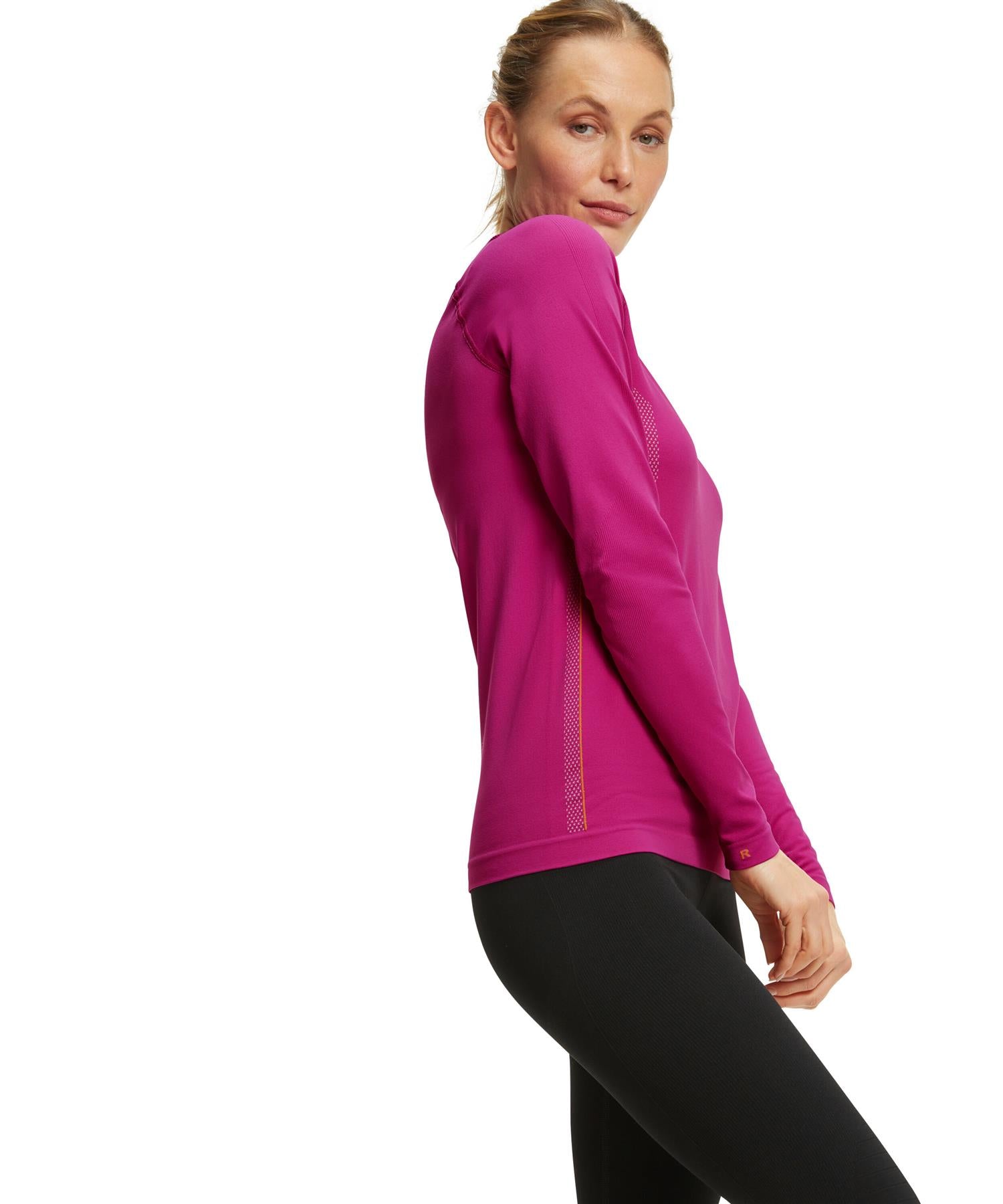 Falke Womens Long Sleeve Trend Thermal Top Maximum Warm Radiant Orchid