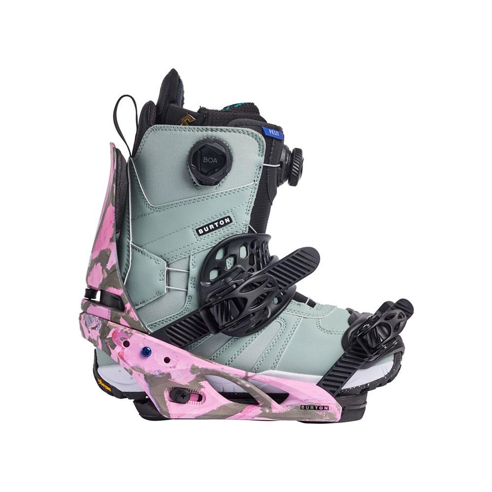 Burton Lexa X Re:Flex Womens Snowboard Bindings Gray/Pink 2025