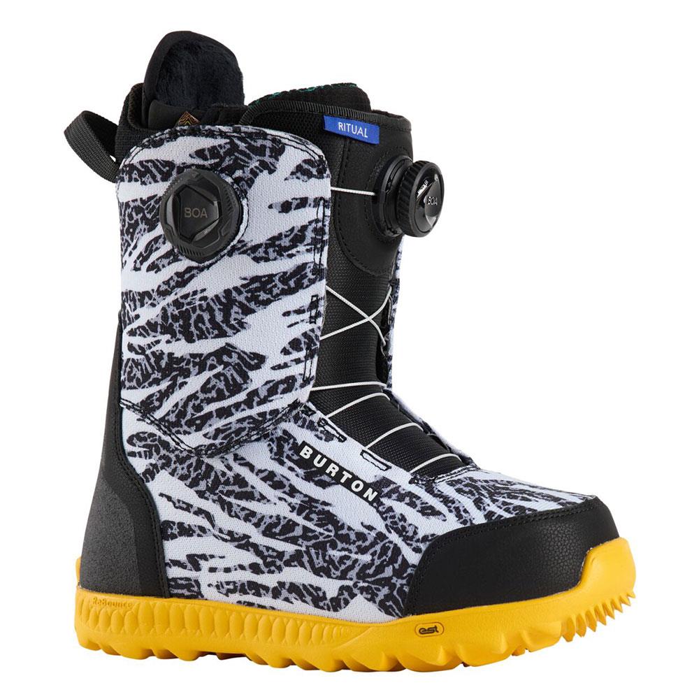 Burton Ritual BOA Womens Snowboard Boots Zebra/Goldenrod 2025