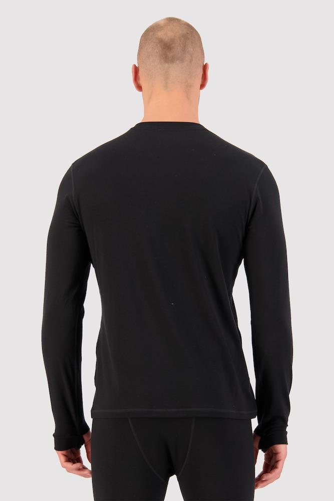 Mons Royale Mens Cascade Merino Flex 200 LS Base Layer Top Black