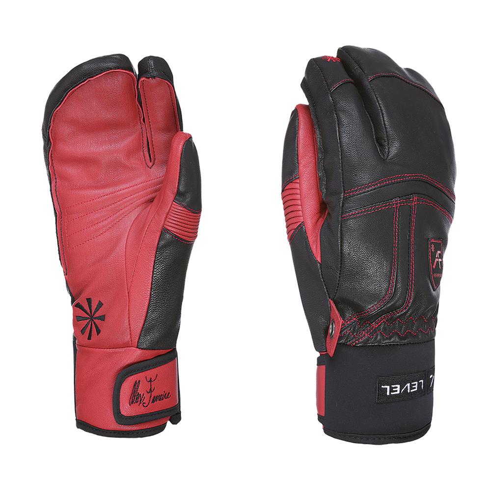 Level Off Piste Leather Trigger Mens Mitts Red/Black