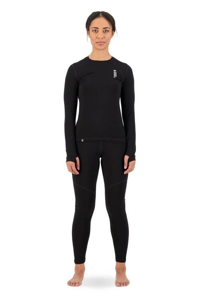 Mons Royale Womens Cascade Merino Flex 200 LS Base Layer Top Black