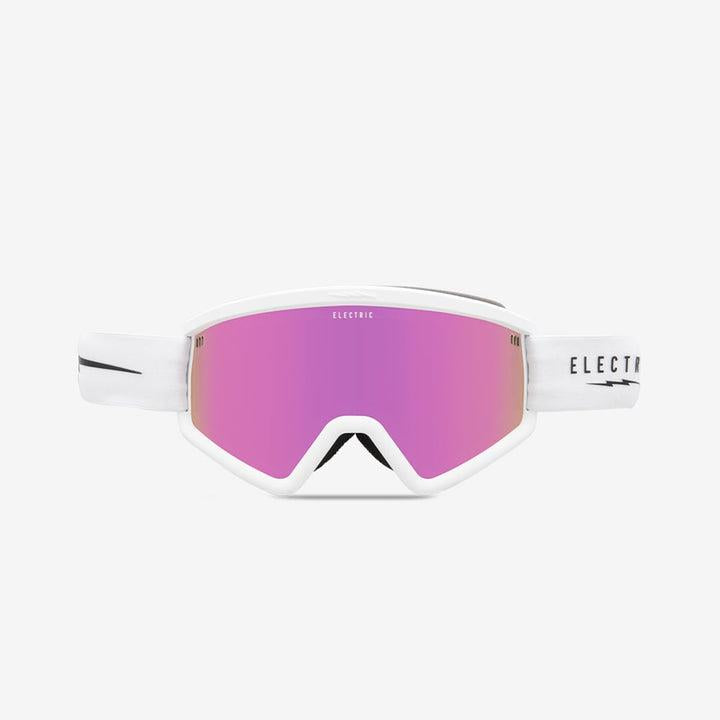 Electric Hex (Invert) Goggles Matte White - Pink Chrome Lens