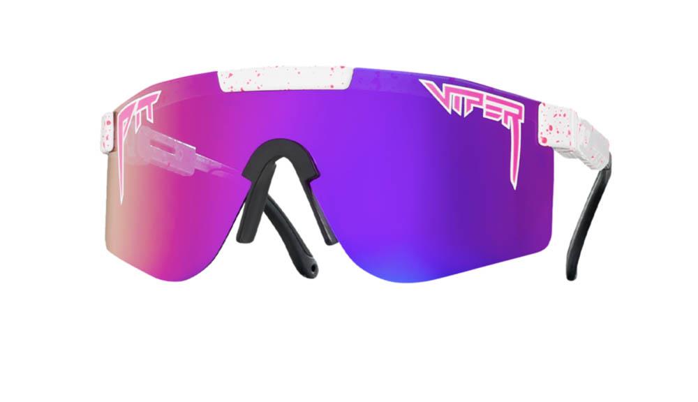 Pit Viper The LA Brights Polarized Sunglasses White/Pink Splatter - Polarized Pink Revo Mirror