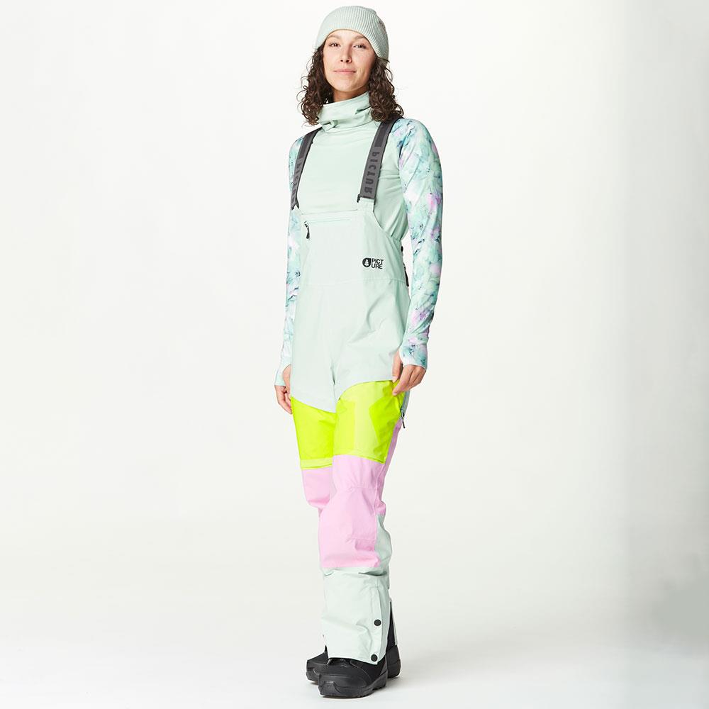 Picture Elwy Womens Bib Pants Silt Green/Orchid/Acid