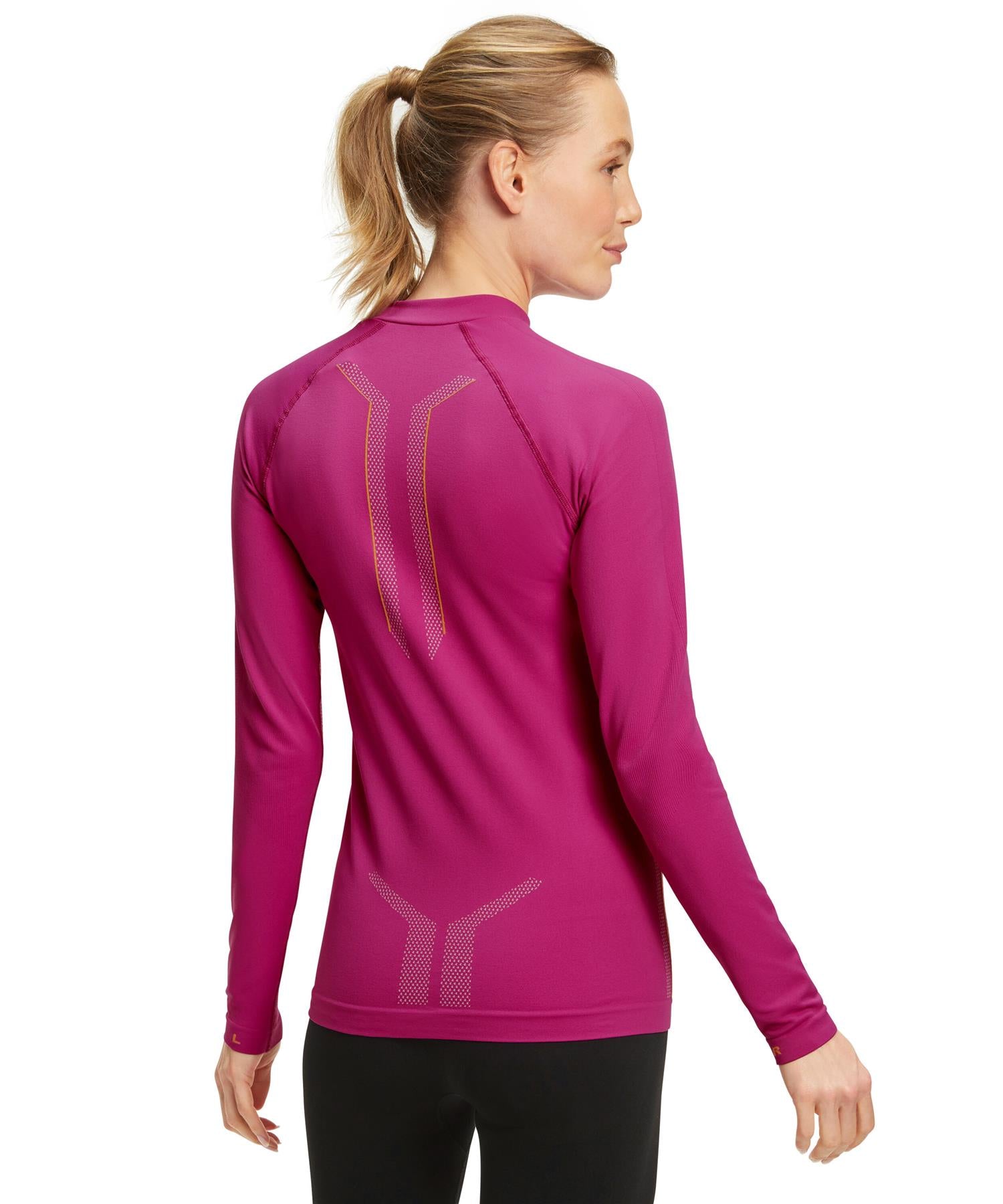 Falke Womens Long Sleeve Trend Thermal Top Maximum Warm Radiant Orchid