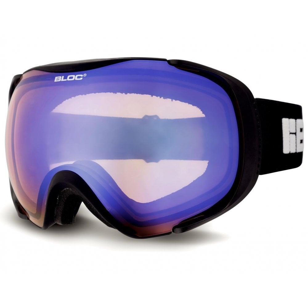 Bloc Mask Goggles Matt Black - Blue Mirror Lens