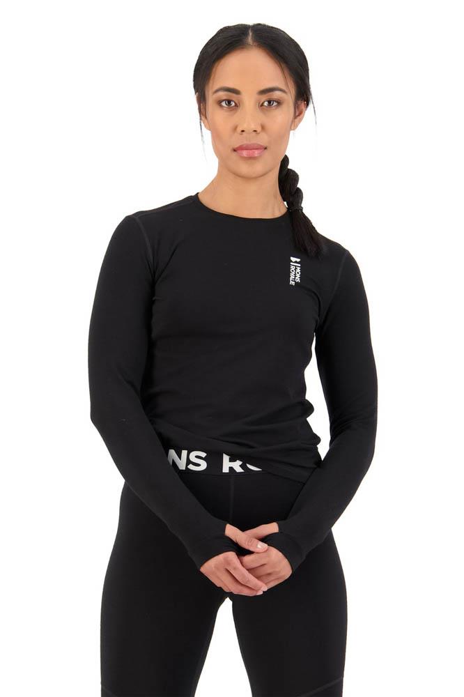 Mons Royale Womens Cascade Merino Flex 200 LS Base Layer Top Black