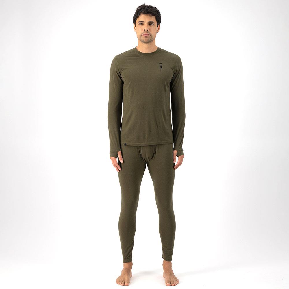 Mons Royale Mens Cascade Merino Flex 200 LS Base Layer Top Dark Olive