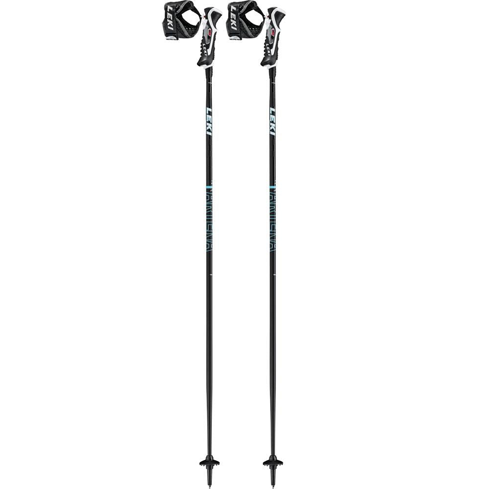 Leki Artena Airfoil 3D Womens Ski Poles Black/Dark Turquoise/White