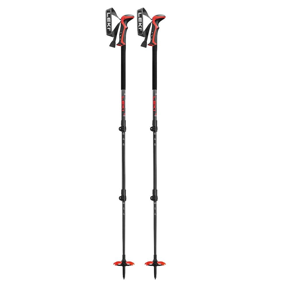 Leki Haute Route 3 Adjustable Ski Poles Anthracite/Dark Red/Black