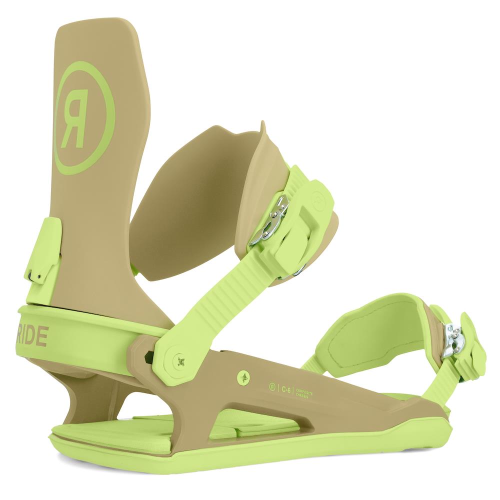 Ride C-6 Mens Snowboard Bindings Olive/Lime 2024