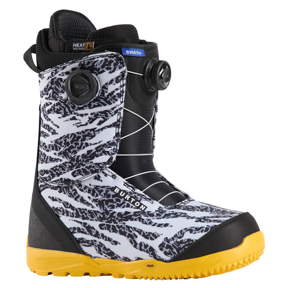 Burton Swath BOA Mens Snowboard Boots Zebra/Goldenrod 2025