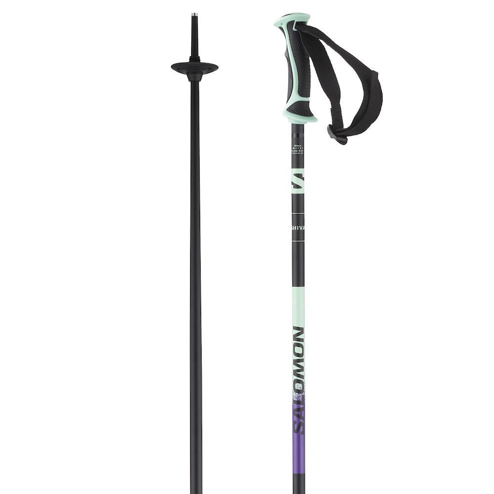 Salomon Shiva Womens Ski Poles Black/Beach Glass