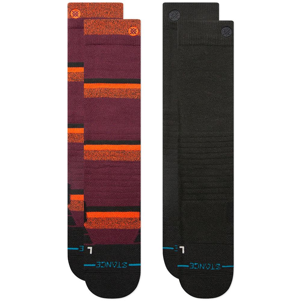 Stance Nightride Mid Poly-Blend 2 Pack Ski + Snowboard Socks Black