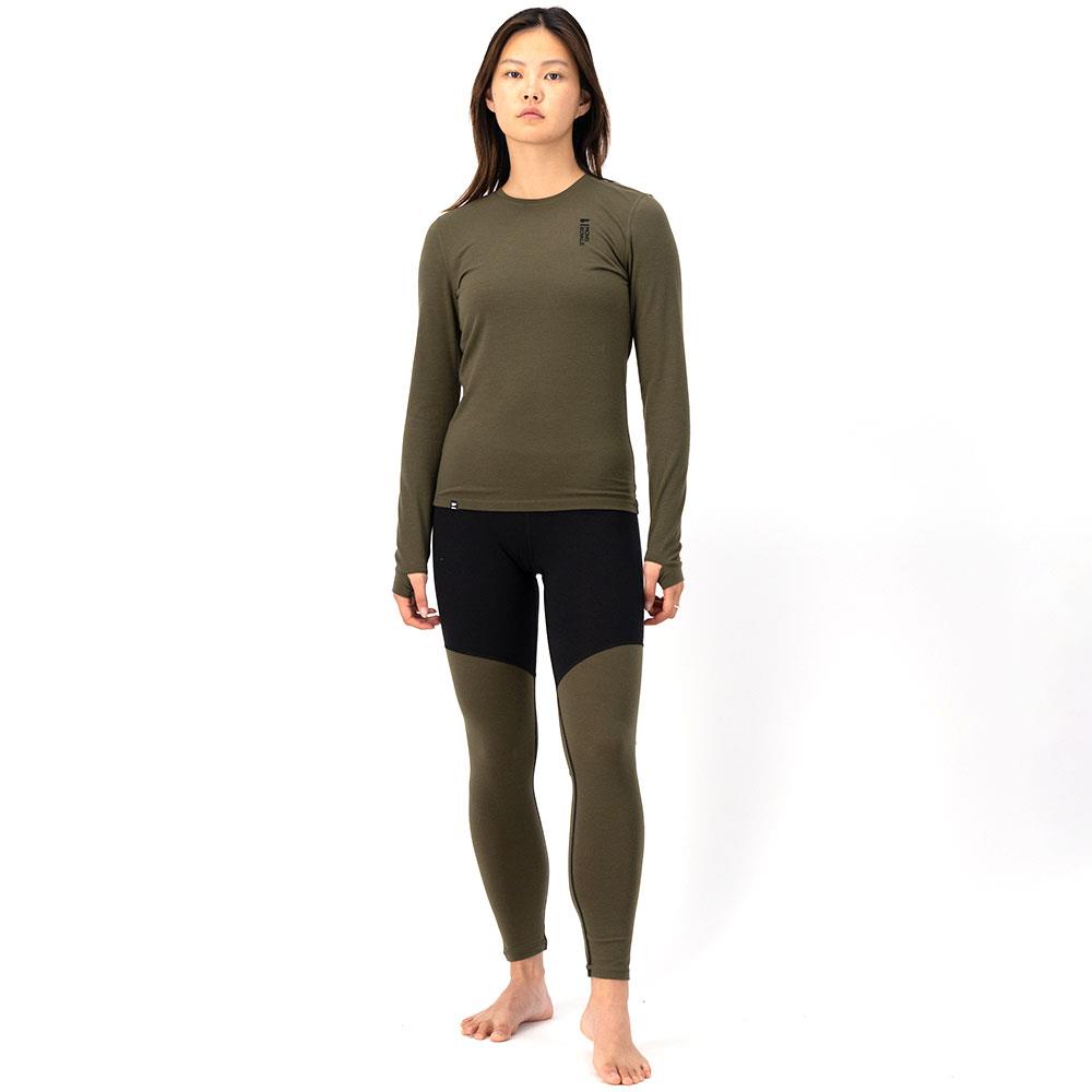 Mons Royale Womens Cascade Merino Flex 200 LS Base Layer Dark Olive