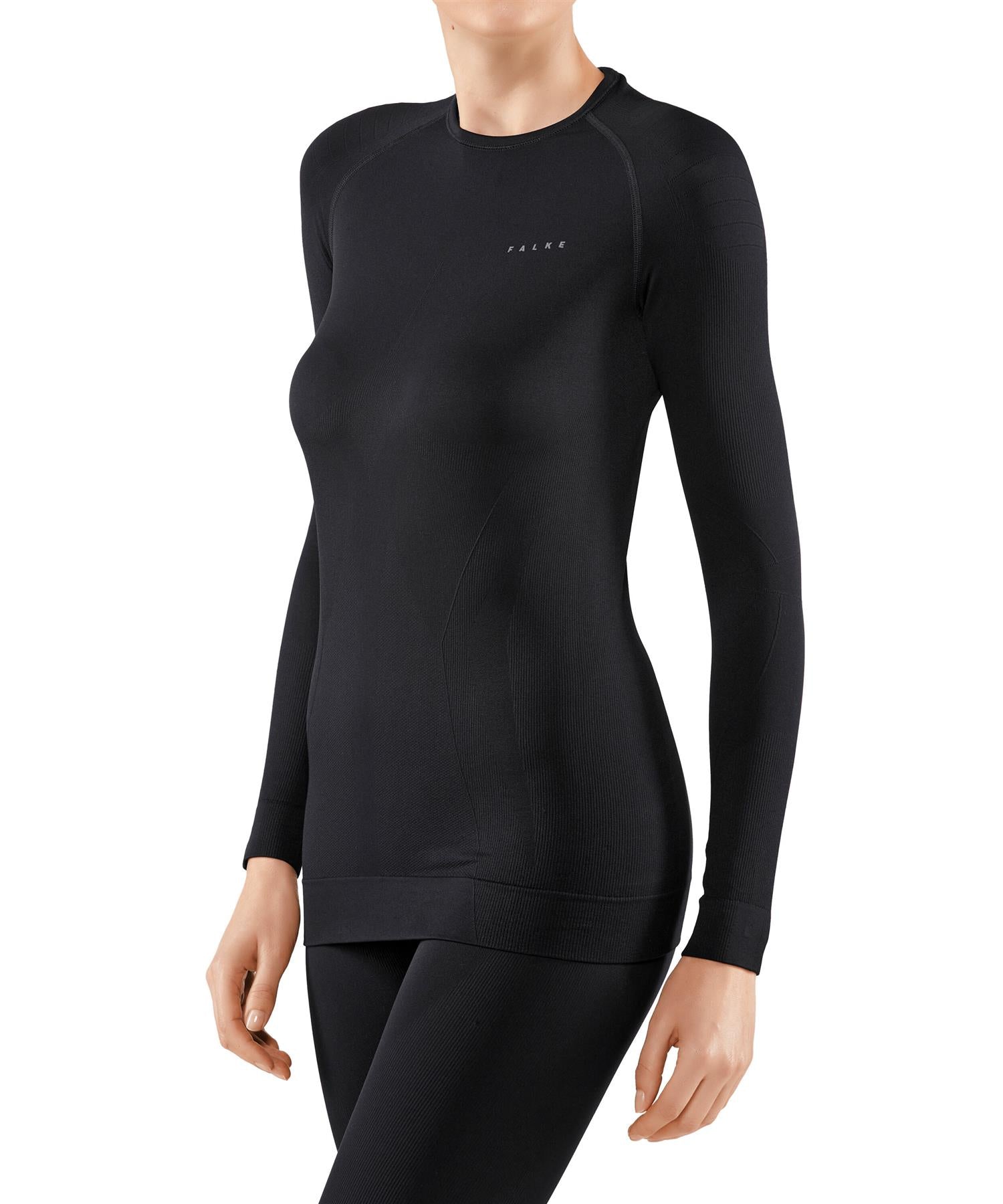 Falke Womens Long Sleeve Thermal Top Maximum Warm Black